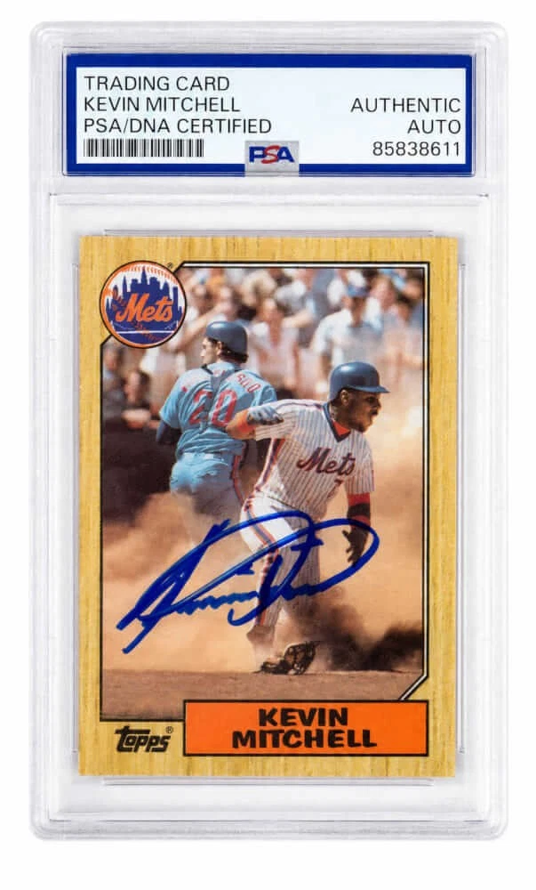 Kevin Mitchell Signed Mets 1987 Topps Rookie Baseball Card #653 - (PSA/DNA)