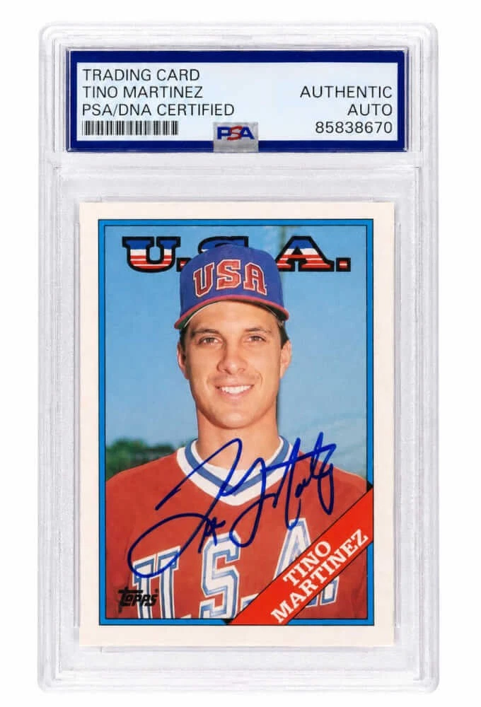 Tino Martinez Signed Team USA 1989 Topps Traded RC Baseball Card #66T -(PSA/DNA)
