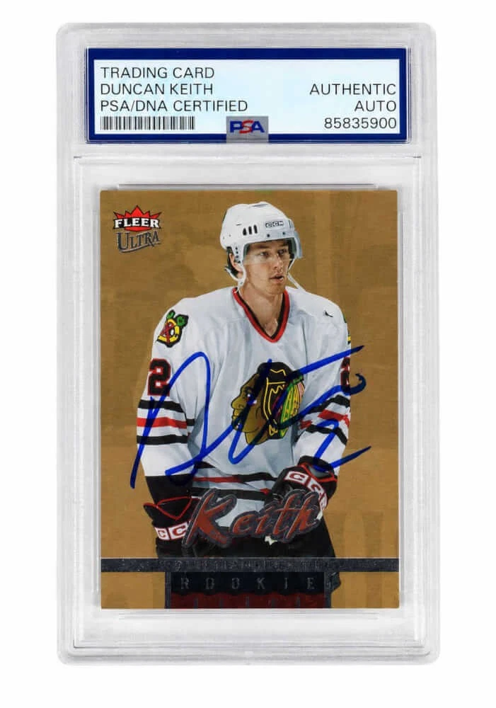 Duncan Keith Signed Blackhawks 2006 Fleer Ultra Gold RC Hockey Card #211 - (PSA)