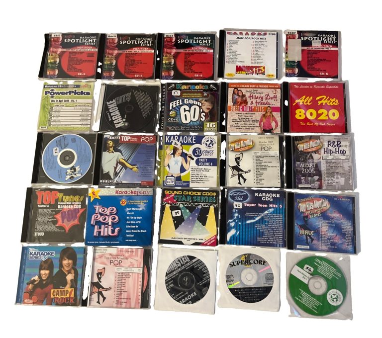 Lot Of 25 Karaoke Machine, Cds Pop Rock Hip-Hop