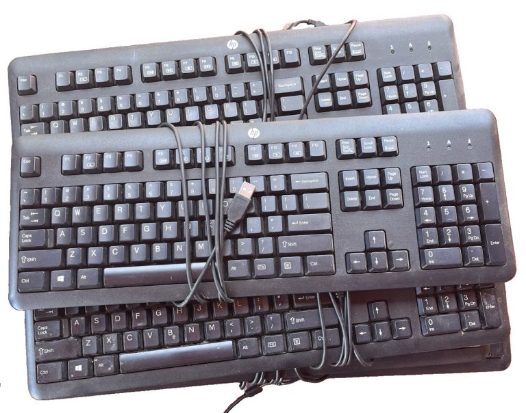 Lot of 13 HP KU-1156 USB Wired Keyboard Computer Slim Black