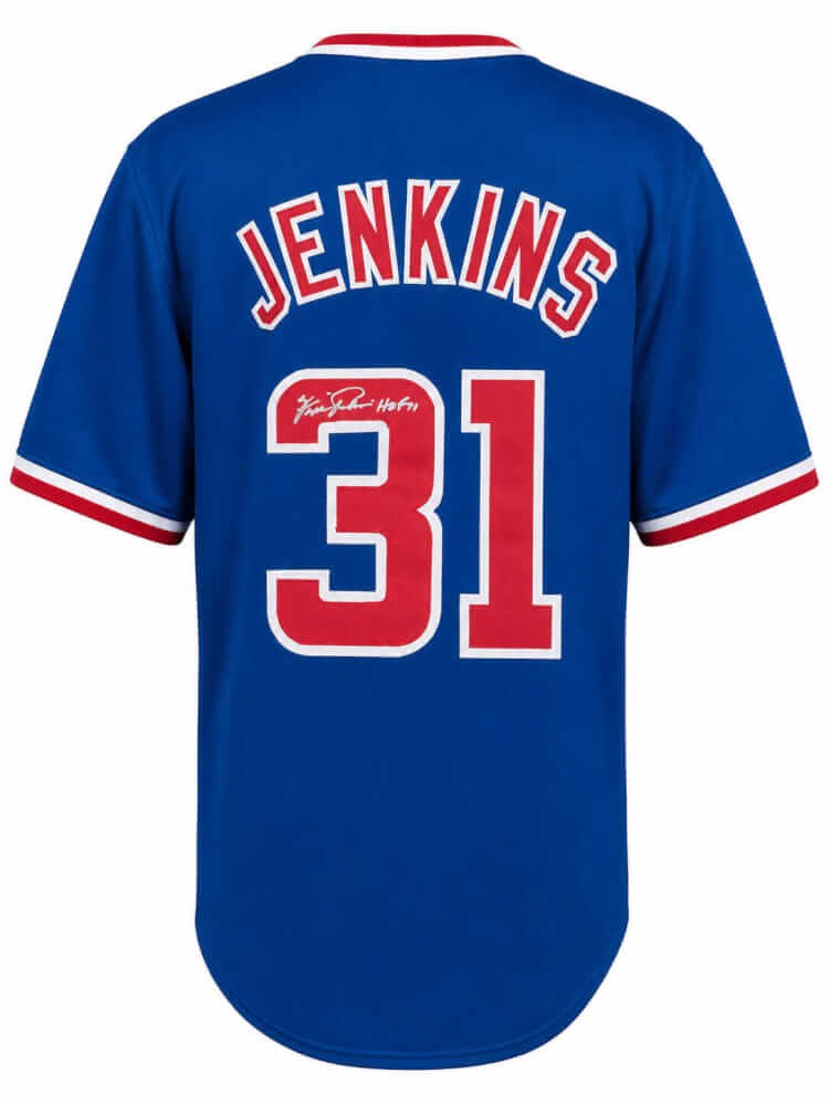 Fergie Jenkins (CUBS) Signed Blue Custom Baseball Jersey w/HOF'91 (SCHWARTZ COA)