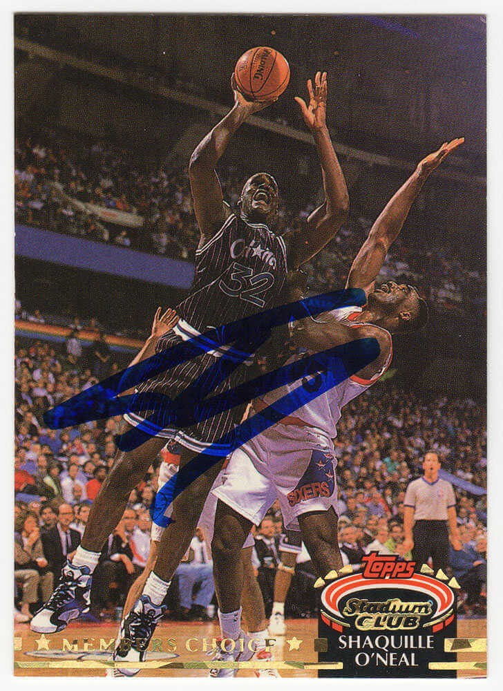 Shaquille O'Neal Signed Magic 1992-93 Topps Stadium Club Choice RC #201 - SS COA