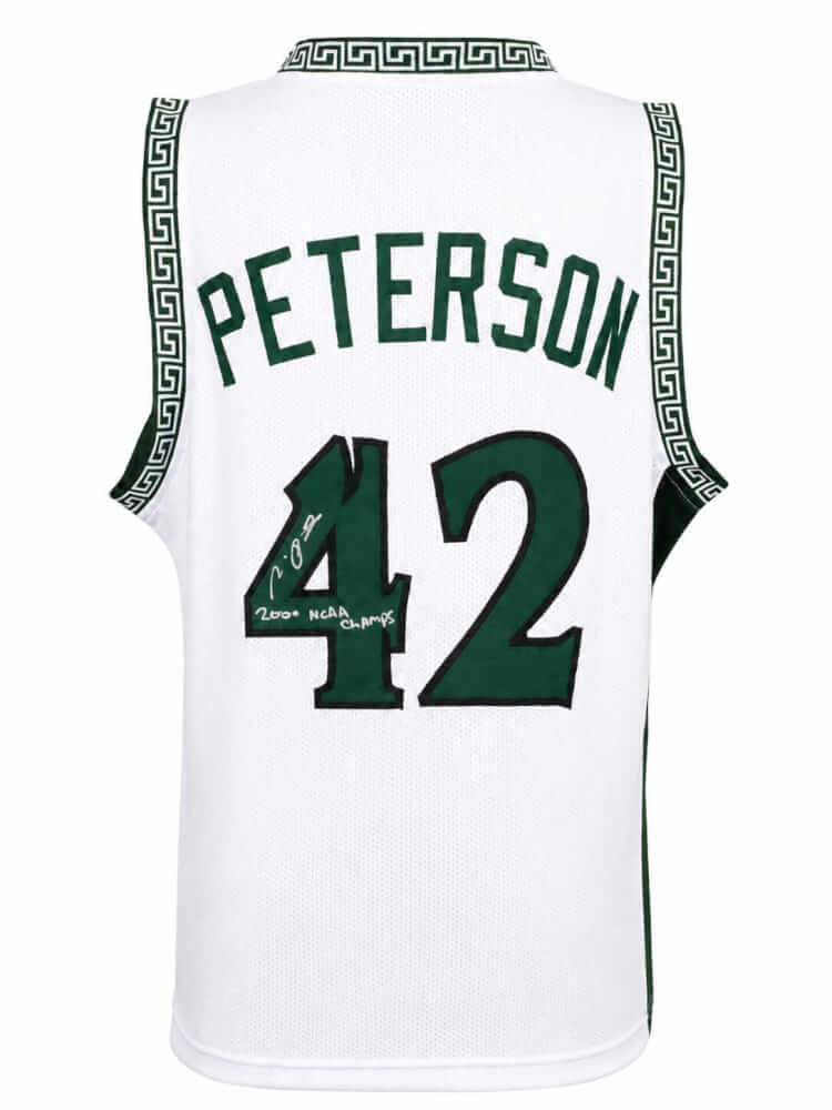 Morris Peterson Signed White Custom College Basketball Jersey w/Champs -(SS COA)