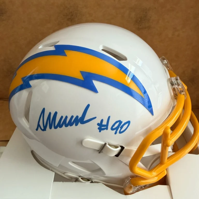 AKHEEM MESIDOR SAN DIEGO CHARGERS SIGNED RETRO MINI HELMET JSA AUTH