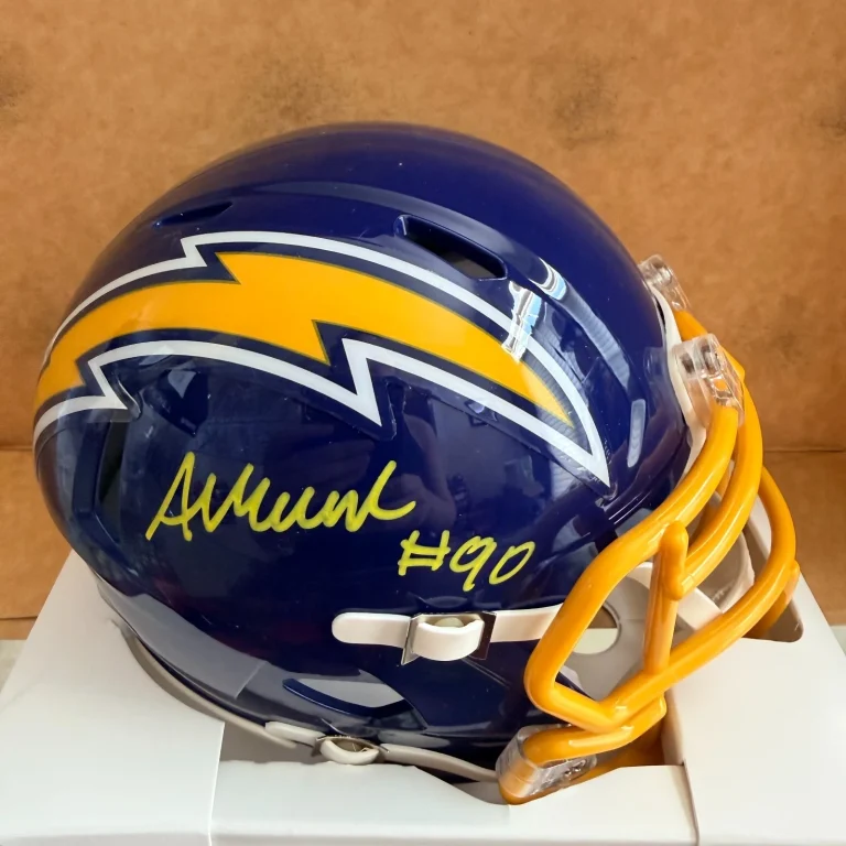 AKHEEM MESIDOR SAN DIEGO CHARGERS SIGNED THROWBACK MINI HELMET JSA AUTH