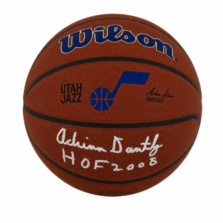 Adrian Dantley Signed Jazz Logo Wilson Alliance NBA Basketball w/HOF - (SS COA)