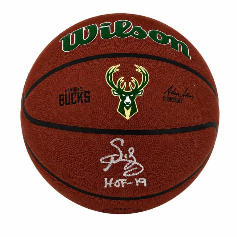 Sidney Moncrief Signed Bucks Logo Wilson Alliance NBA Basketball w/HOF -(SS COA)