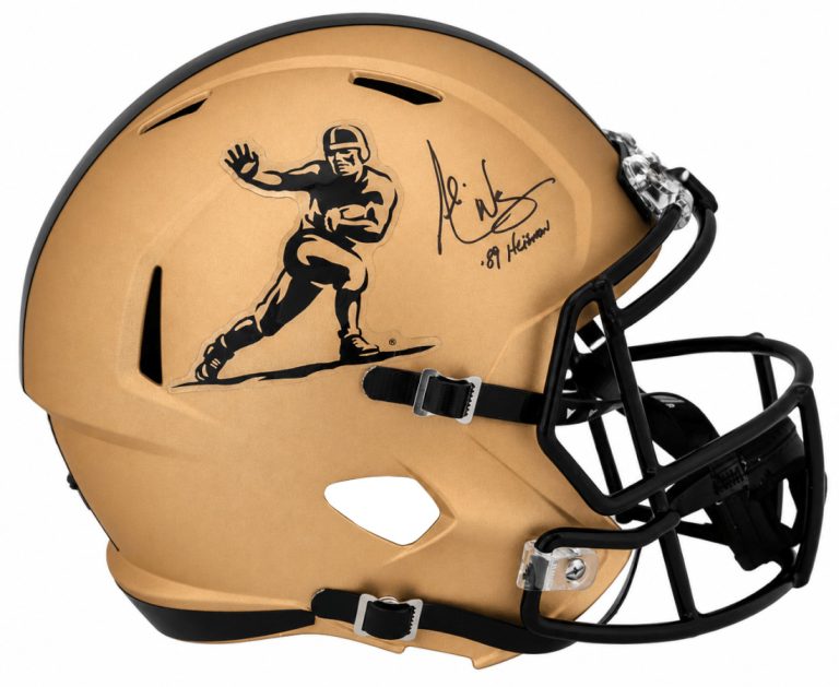 Andre Ware Signed Heisman Logo Gold Riddell F/S Rep Helmet w/Heisman - (SS COA)