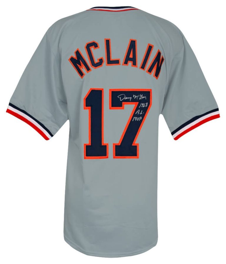 Denny McLain Signed Grey Custom Baseball Jersey w/68 AL MVP - (SCHWARTZ COA)