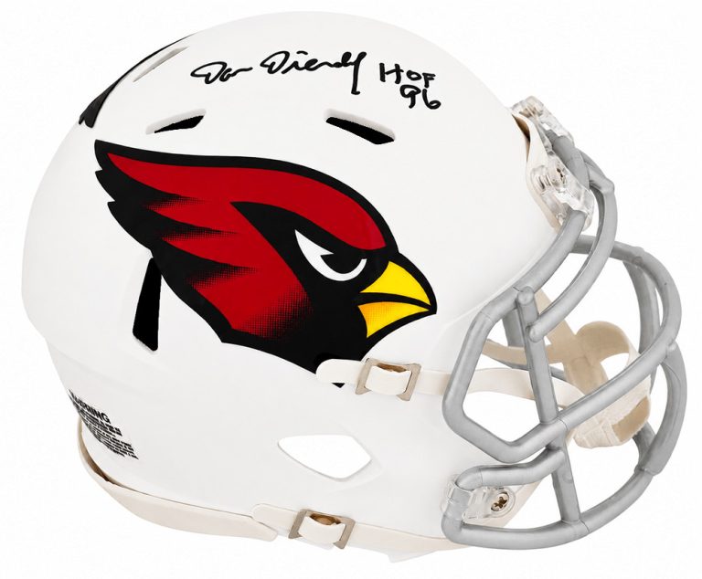 Dan Dierdorf Signed Cardinals Riddell Speed Mini Helmet w/HOF'96 -(SCHWARTZ COA)