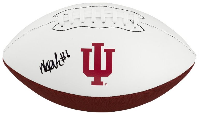 Mikail Kamara Signed Indiana Hoosiers Logo Brands White Logo Football - (SS COA)
