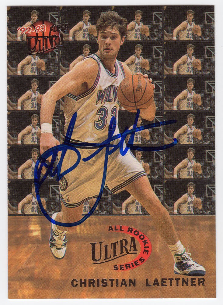 Christian Laettner Signed 1992 Fleer Ultra RC Series Basketball Card #4 - SS COA