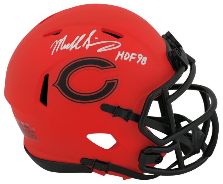 Mike Singletary Signed Bears RAVE Riddell Mini Helmet w/HOF'98 - (SCHWARTZ COA)