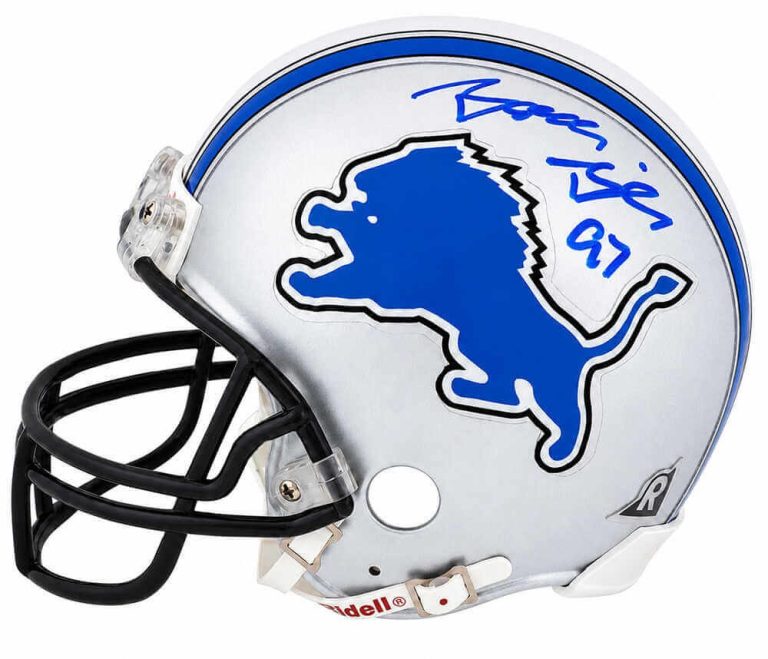 Boss Bailey Signed Lions T/B Riddell (VSR4) Mini Helmet - (In Blue) - (SS COA)