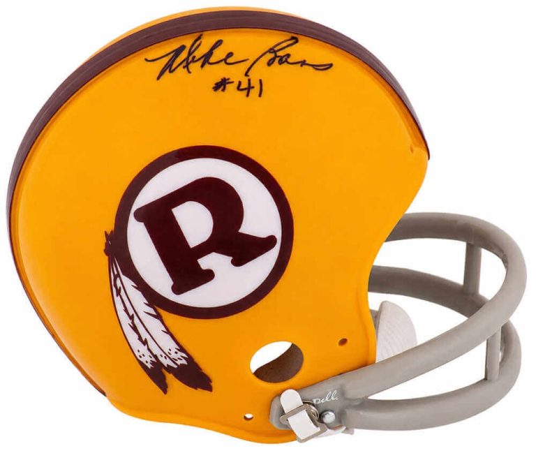 Mike Bass Signed Redskins T/B Riddell (VSR4) Mini Helmet - (In Black) - (SS COA)