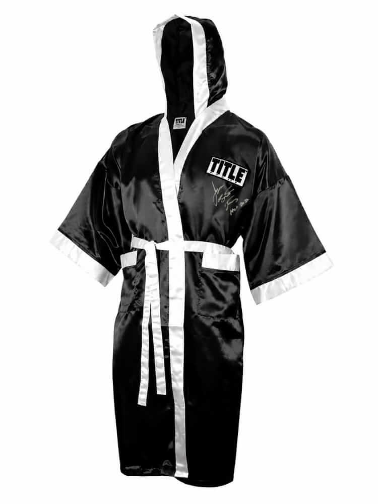 James Toney Signed Title Black With White Trim Boxing Robe w/HOF 2022 - (SS COA)