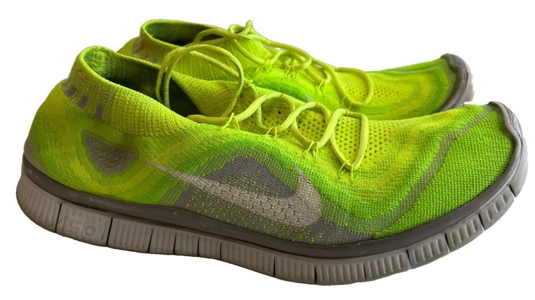 Nike Free Flyknit 5.0 Mens Neon Electric Green Running Shoe Size 11.5 615806-713