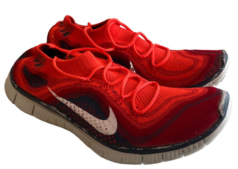 Nike Sneakers Men’s 10.5 Free Flyknit 5.0 615805-016 Red Athletic Running Shoes