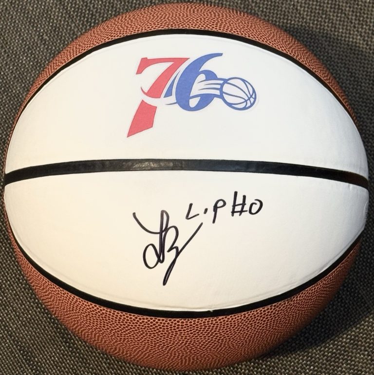 Labaron Philon Jr Signed Autographed Philadelphia 76ers Logo Basketball JSA COA