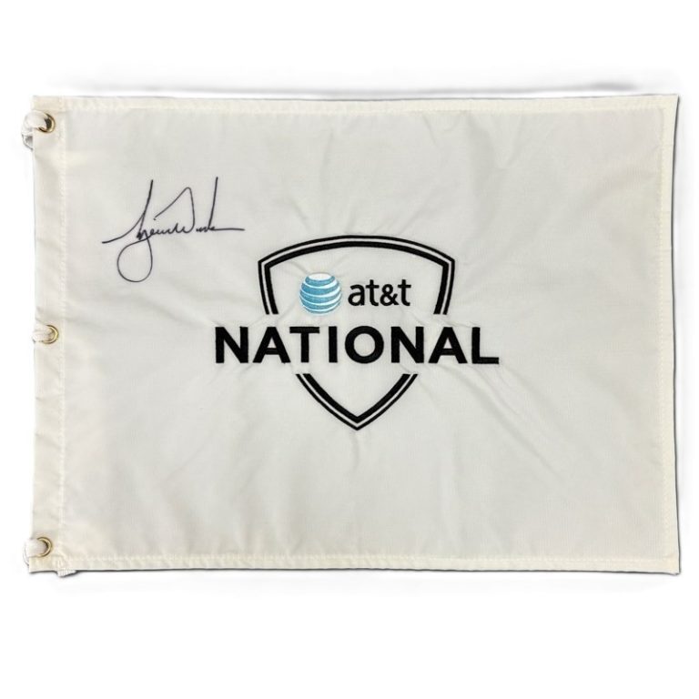 Tiger Woods Signed AT&T National Golf Flag JSA LOA