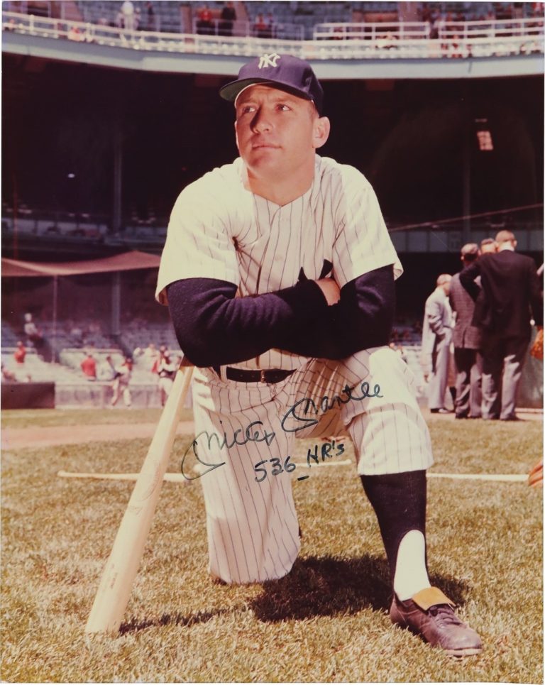 Mickey Mantle Signed 536 HR's Inscribed 16x20 Photograph PSA PSA/DNA LOA
