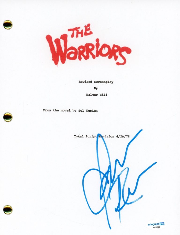 James Remar “The Warriors” Signed Autograph Movie Script Screenplay 'Ajax' ACOA