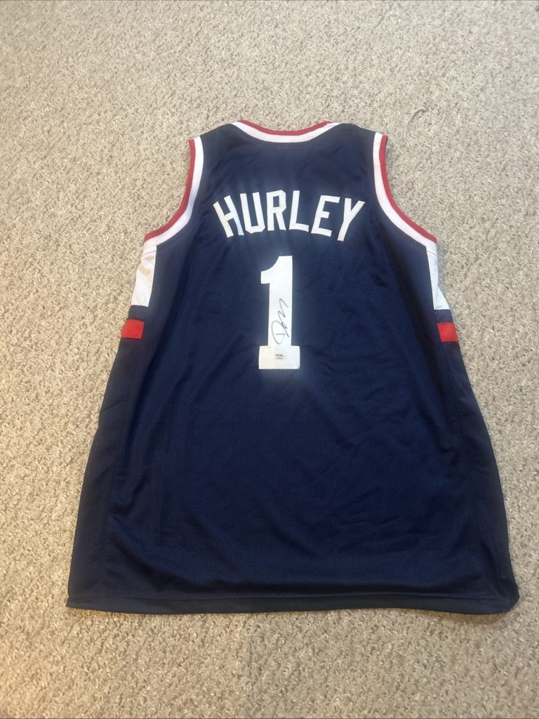 UCONN HUSKIES- DAN HURLEY SIGNED AUTOGRAPH JERSEY PSA COA BASKETBALL