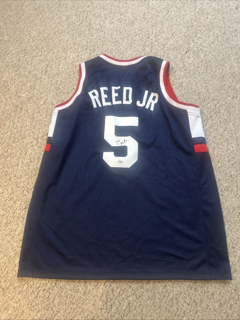 UCONN HUSKIES- TARRIS REED JR SIGNED AUTOGRAPH JERSEY PSA COA BASKETBALL