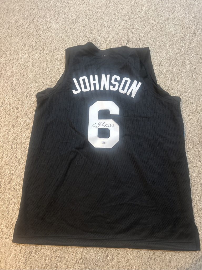 SAN ANTONIO SPURS- AVERY JOHNSON SIGNED AUTOGRAPH JERSEY PSA COA BASKETBALL NBA