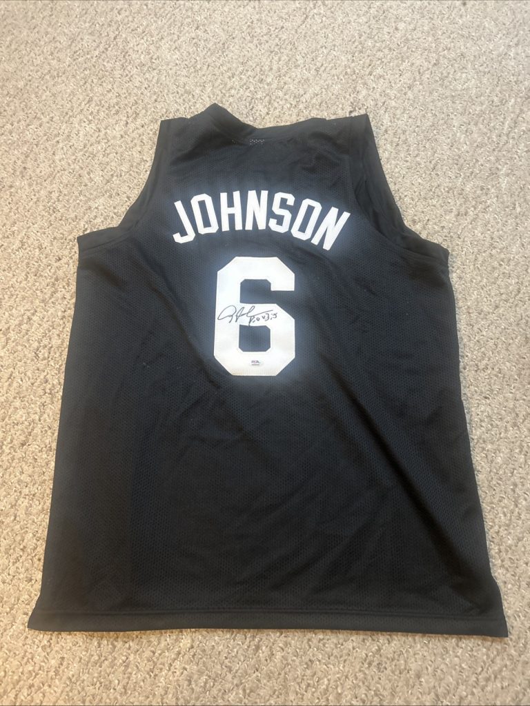 SAN ANTONIO SPURS- AVERY JOHNSON SIGNED AUTOGRAPH JERSEY PSA COA BASKETBALL NBA