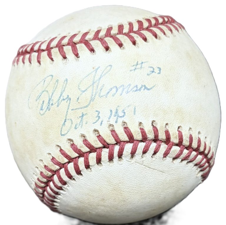 Bobby Thomson Signed Auto #23 Oct 1951 NY Giants Shot Heard Round the World JSA