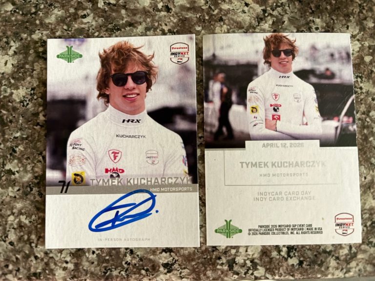 Tymek Kucharczyk Signed 2026 Indy Card Exchange Parkside Trading Card 2026