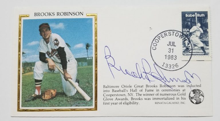 Brooks Robinson SIGNED 1983 Hall of Fame First Day Cover FDC Envelope JSA COA