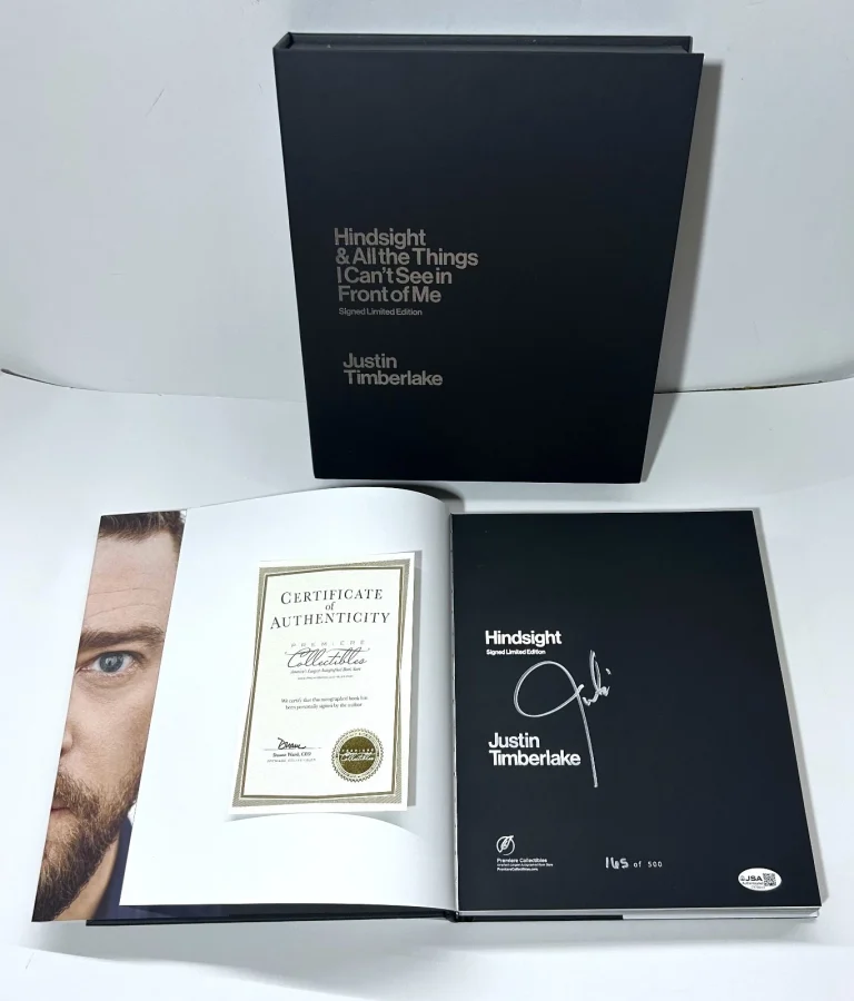 Justin Timberlake SIGNED Ltd Ed. Hindsight & All Things HC Book JSA COA 165/500
