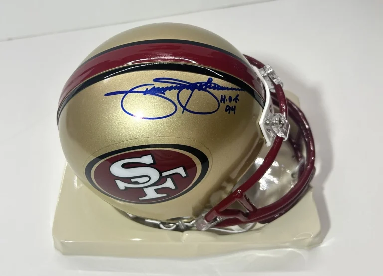Jimmy Johnson hand SIGNED San Francisco 49ers Mini Helmet JSA COA Football NFL