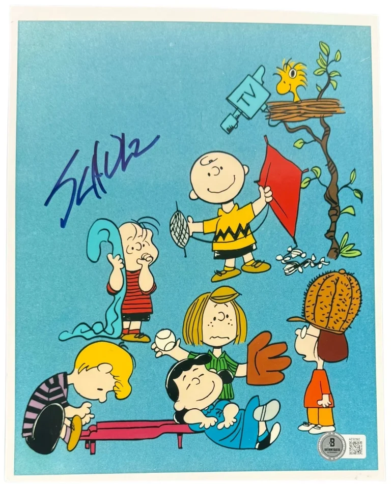 Charles Schulz Signed Auto Peanuts 8x10 Photo Snoopy Charlie Brown Beckett BAS