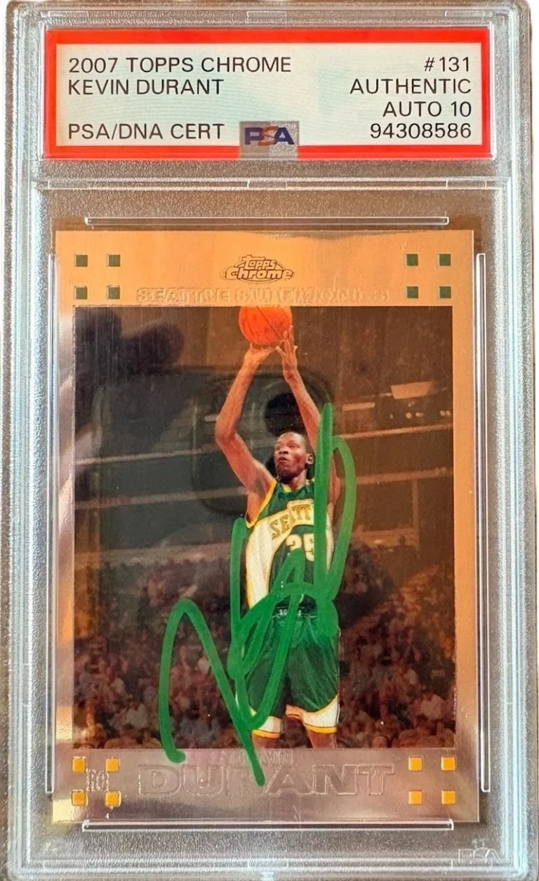 Kevin Durant Signed Auto 2007 Topps Chrome #131 Rookie RC PSA DNA 10 Sonics