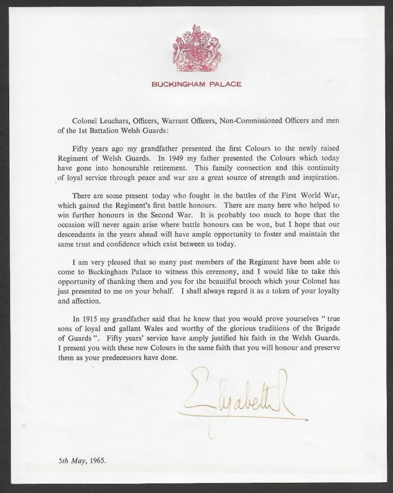 Queen Elizabeth II Signed Auto 1965 Golden Jubilee Original Typed Letter GRAD