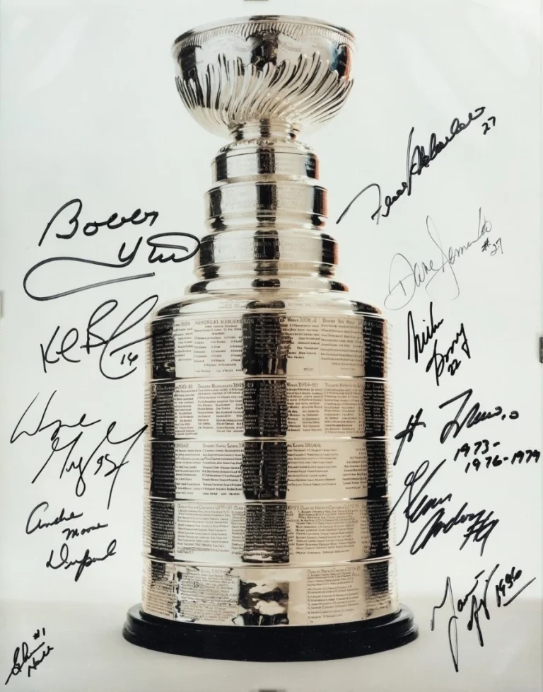 Wayne Gretzky Hull Lafleur Bossy Signed Auto Stanley Cup 11x14 Photo GRAD