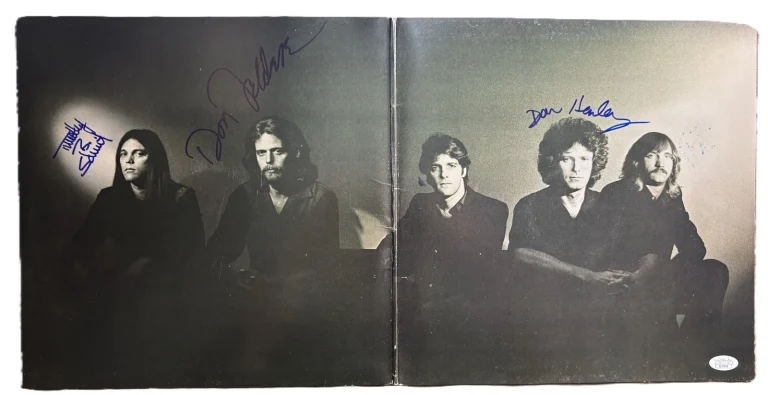 Don Henley Don Felder Timothy B Schmit Signed Auto Eagles The Long Run Album JSA