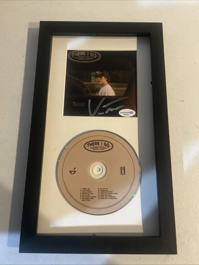 VINCENT MASON SIGNED AUTOGRAPH FRAMED CD DISPLAY ACOA THERE I GO STELLA LEFTY