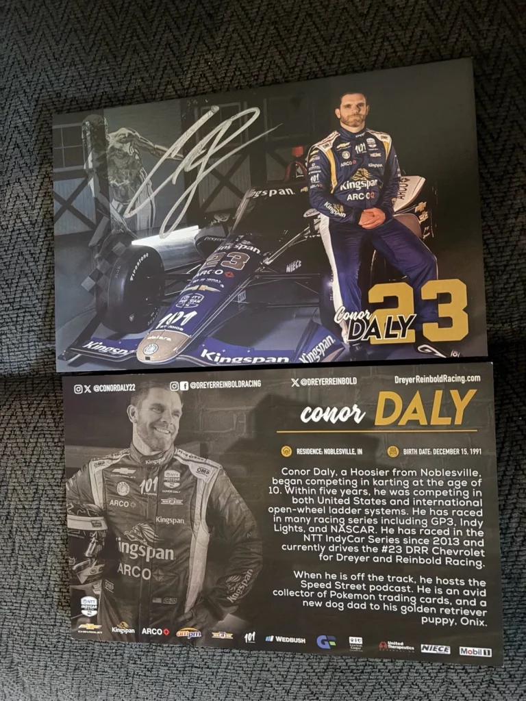 Conor Daly 2026 Indy 500 Signed Car Promo Hero Card Indianapolis Only Version