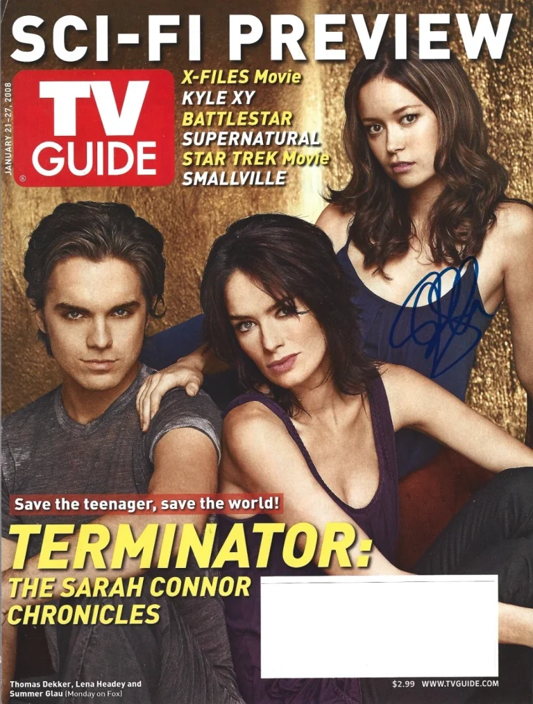 Summer Glau SIGNED Mag Cover Page COA Autographed Terminator Connor Chronicles