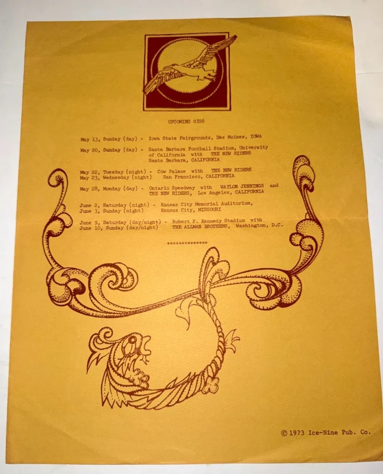Grateful Dead May 1973 Dead Heads Newsletter Original Ice-Nine Mailer Rare Tour