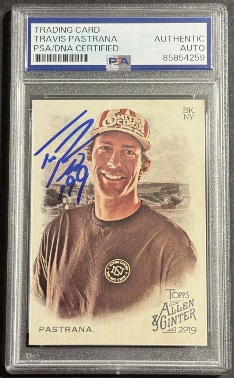 Travis Pastrana Signed 2019 Allen & Ginter Rookie Card PSA/DNA Slabbed BMX Moto