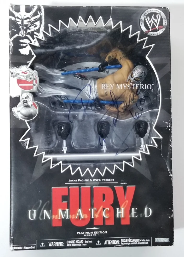 Rey Mysterio SIGNED Jakks Pacific WWE Unmatched Fury Action Figure JSA COA