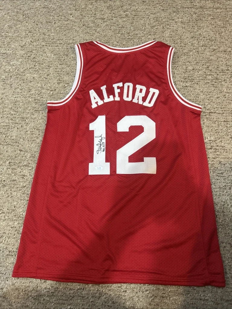 INDIANA HOOSIERS- STEVE ALFORD SIGNED AUTOGRAPH JERSEY PSA COA 1987 CHAMPS NCAA