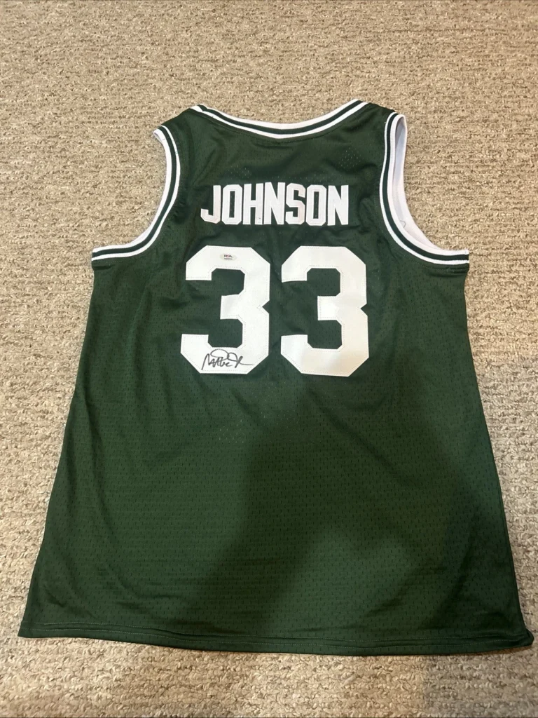 MICHIGAN STATE SPARTANS- MAGIC JOHNSON SIGNED AUTOGRAPH JERSEY PSA DNA COA HOF