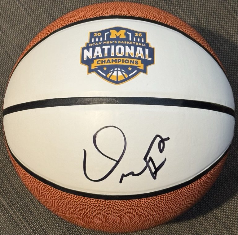 Dusty May Signed Autographed Michigan Wolverines Logo Basketball PSA/DNA COA